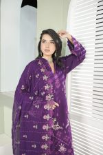 Manizay Mehrma Premium Embroidered Winter Karandi With Embroidered Crinkle Dupatta M-09 - Image 2